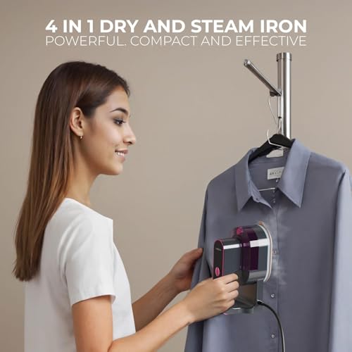 XECH Garment Steamer for Clothes | 1200W Mini Handheld Steamer | Vertical & Horizontal Use Fast Steam Generation | Travel-Friendly | House Warming Gifts for Women, Wife (SteamX) (Purple) - Image 3
