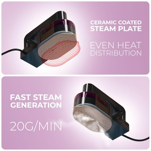 XECH Garment Steamer for Clothes | 1200W Mini Handheld Steamer | Vertical & Horizontal Use Fast Steam Generation | Travel-Friendly | House Warming Gifts for Women, Wife (SteamX) (Purple) - Image 4