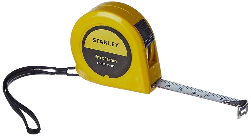 Stanley STHT37163-812 Measuring Tape with Lock, 3m X 16mm (Yellow) - Image 1