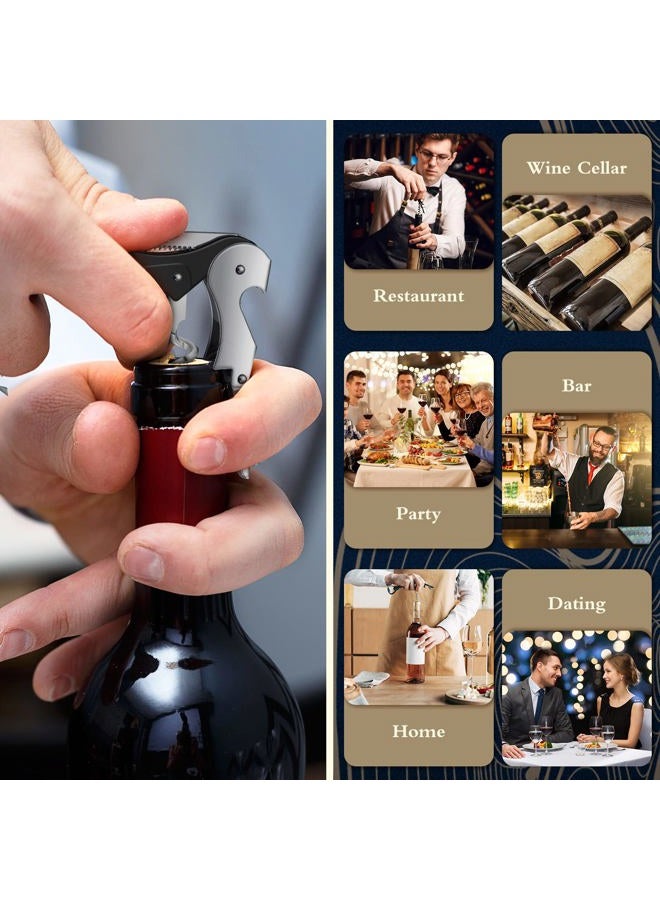 Raiten Waiter Corkscrew Wine Openers Heavy Duty Hinges Wine Key Bottle Opener All in One Double Hinged Waiter's Corkscrew with Foil Cutter Wine Tools for Bartenders Servers Sommelier (Black, 60) - Image 3