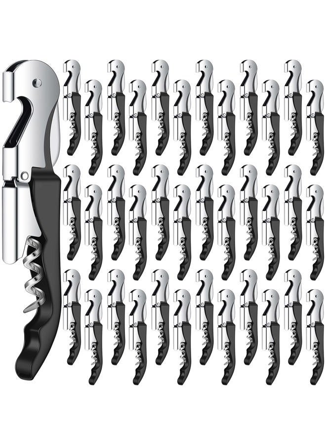 Raiten Waiter Corkscrew Wine Openers Heavy Duty Hinges Wine Key Bottle Opener All in One Double Hinged Waiter's Corkscrew with Foil Cutter Wine Tools for Bartenders Servers Sommelier (Black, 60) - Image 1