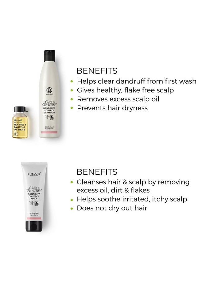 BRILLARE Anti Dandruff Treatment Combo, Controls Dandruff, Gives Relief From Itchy & Flaky Scalp, Shampoo 300Ml, Conditioner 125Ml And Oil Shots (8 Shots X 6Ml Each)  - Image 4