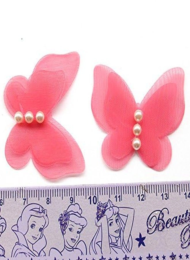 Dandan DIY 30pcs Organza Ribbon Flowers Bows Butterfly Pearl Appliques Wedding Decor (Multi-Color - Image 4