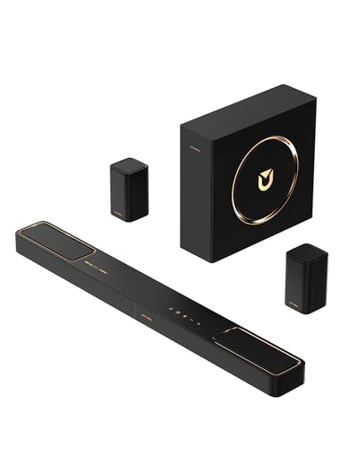 ULTIMEA بار صوتي ULTIMEA 512ch مع نظام صوت محيطي دولبي أتموس للتلفاز مع 2 مكبر صوت محيطي بار صوتي للتلفاز الذكي بار صوتي للسينما المنزلية BT 54 HDMI eARC Skywave F40 نموذج جديد 2026 - Image 1