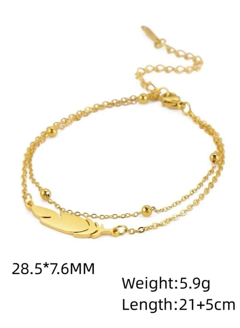 Stainless Steel Gold Plated Anklet - Image 3