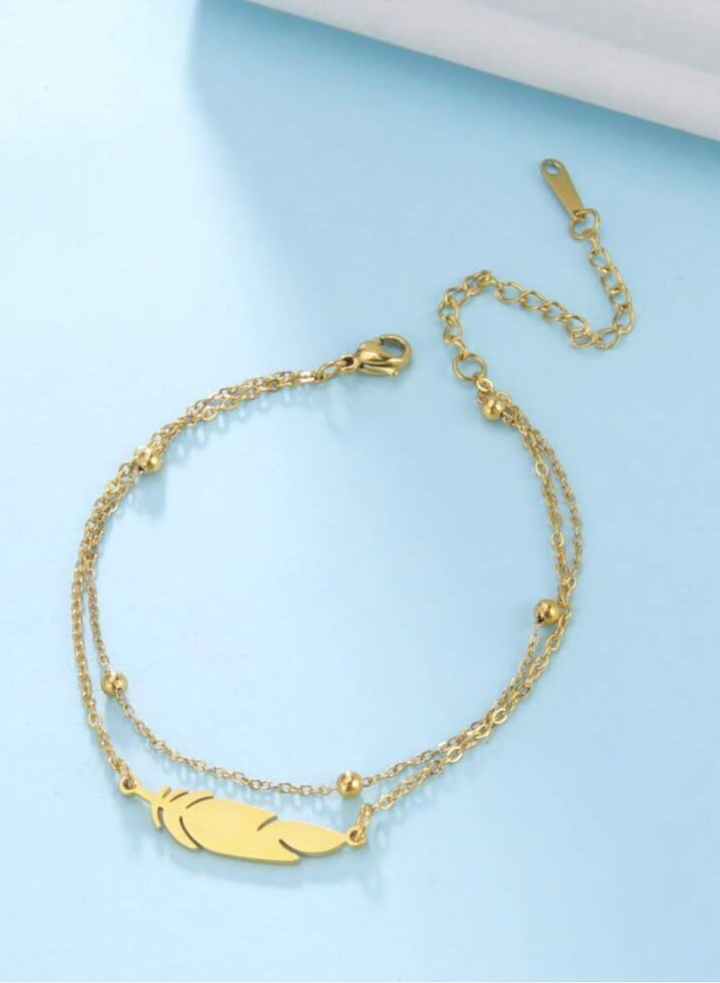 Stainless Steel Gold Plated Anklet - Image 2
