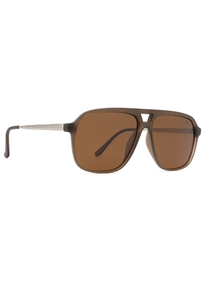 لي كوبر Polarized Sunglasses Light Brown Frame Brown Mirror Lens 60mm  - LC1001C02