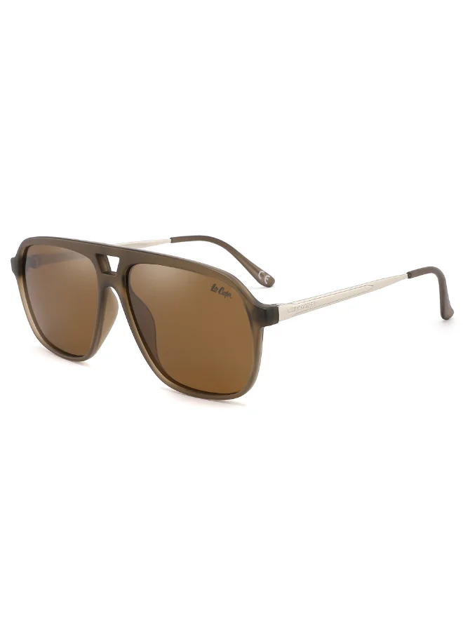 لي كوبر Polarized Sunglasses Light Brown Frame Brown Mirror Lens 60mm  - LC1001C02