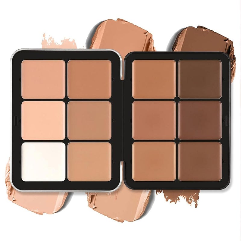 SURORAIN Professional Color Correcting Concealer Cream12 Color Concealer Foundation PaletteLongWearing Full Coverage Makeup and Corrector for Under Eye Dark CirclesAcne  BlemishesReduces Redness