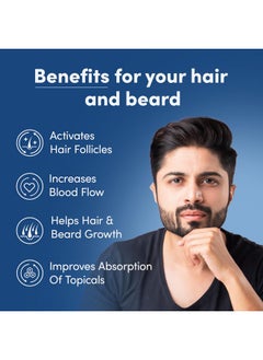 Man Matters Man Matters 2-In-1 Derma Roller For Hair & Beard | 540 Micro 0.5mm Titanium Alloy Needles | Replaceable Head | Stimulates Hair Follicles | Provides Hair & Beard Growth | Safe & Easy To Use  - Image 2