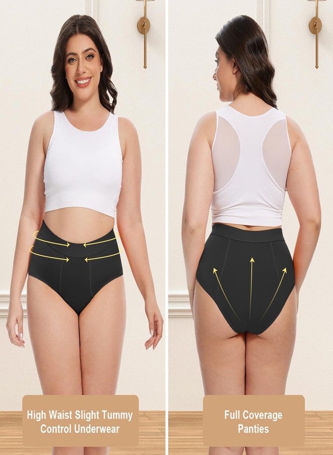 ToVii Leak Proof Period Underwear Heavy Flow Womens Plus Size Period Panties Washable Incontinence Underwear Black+Dark Green+Beige 2XL 5-Pack - Image 5