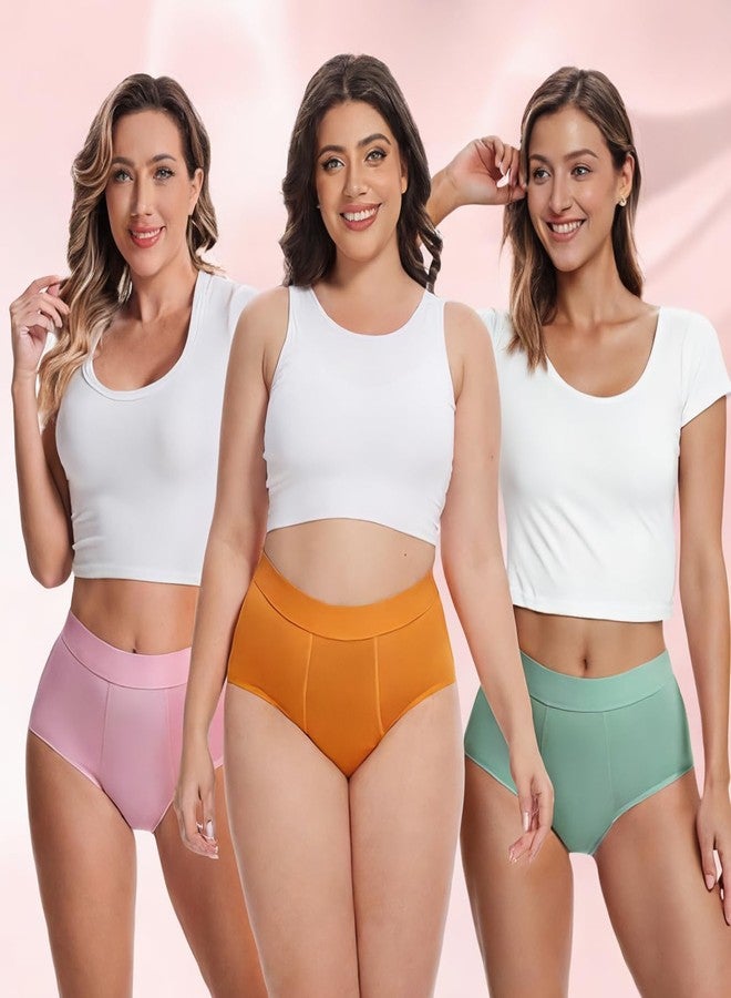 ToVii Leak Proof Period Underwear Heavy Flow Womens Plus Size Period Panties Washable Incontinence Underwear Black+Dark Green+Beige 2XL 5-Pack - Image 2