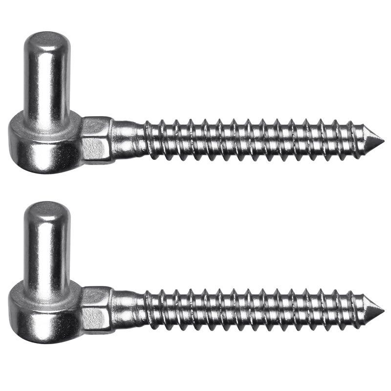 Insaga OnePiece Molding Chain Link Lag Screw Hinge 304 Stainless Steel Post Side Wood Bolt for Wooden Gate Screw in Pin 58 Lag Bolt 2Pcs M12