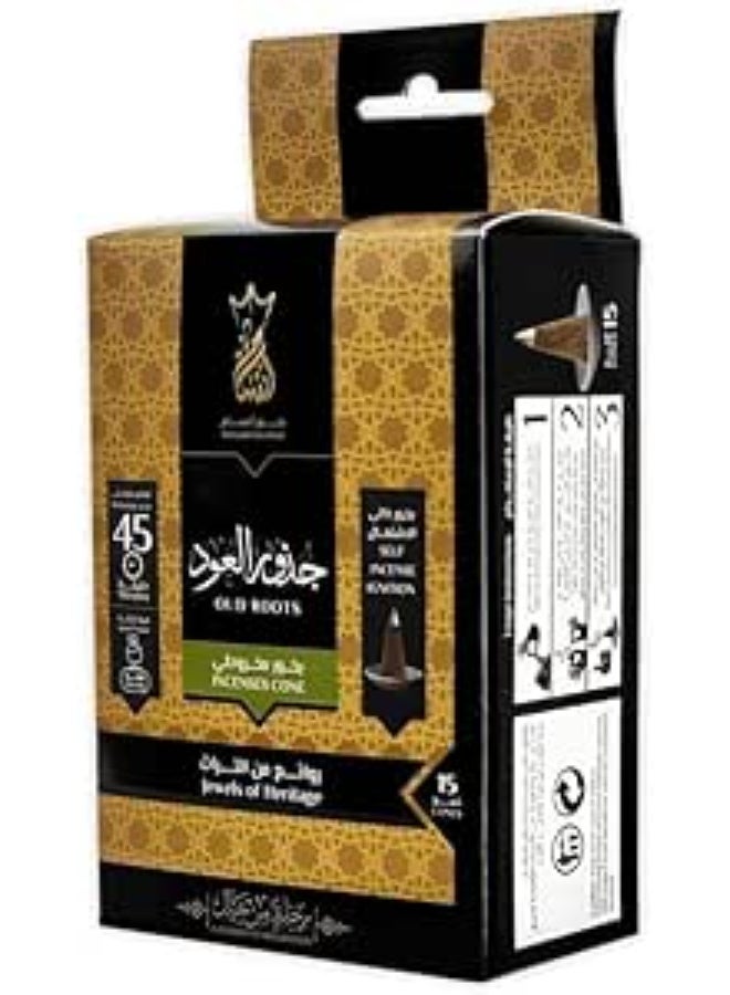 بخور جذور العود هرمي من انسام - 15 قمع في كل عبوة