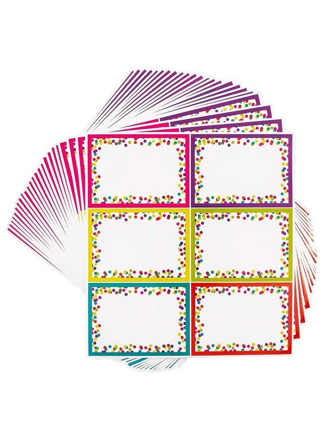 Bright Creations 144 Pieces Decorative Colorful Name Tags For Classroom Blank Stickers To Write On For Student Desks Bin Labels Teacher Supplies 6 Designs (3.5 X 2.5 Inches) - Image 1