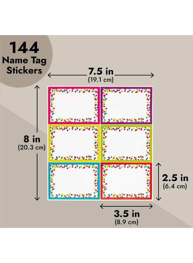 Bright Creations 144 Pieces Decorative Colorful Name Tags For Classroom Blank Stickers To Write On For Student Desks Bin Labels Teacher Supplies 6 Designs (3.5 X 2.5 Inches) - Image 4
