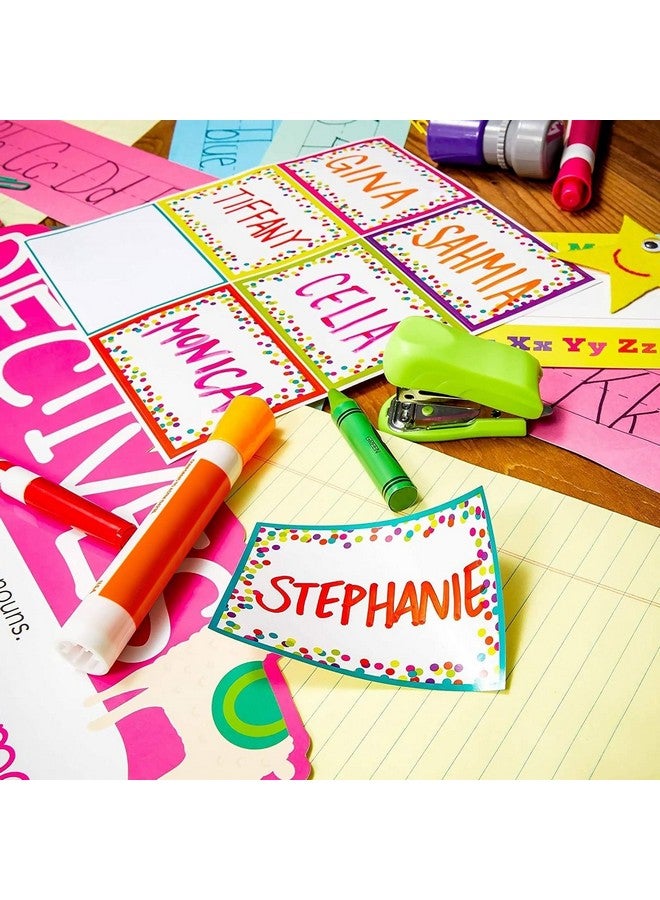 Bright Creations 144 Pieces Decorative Colorful Name Tags For Classroom Blank Stickers To Write On For Student Desks Bin Labels Teacher Supplies 6 Designs (3.5 X 2.5 Inches) - Image 3