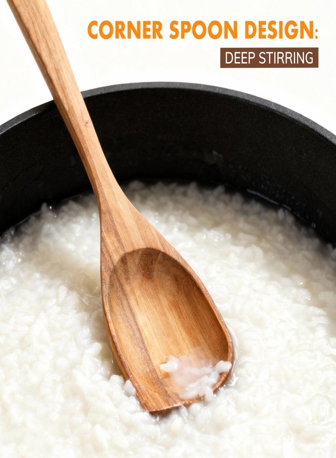 FillTouch 24 Inch Large Wooden Spoon for Cooking, Acacia Natural Wood Corner Spoon with Long Handle, Versatile Wood Spoons for Stirring, Flipping, Serving, Scraping - Image 4