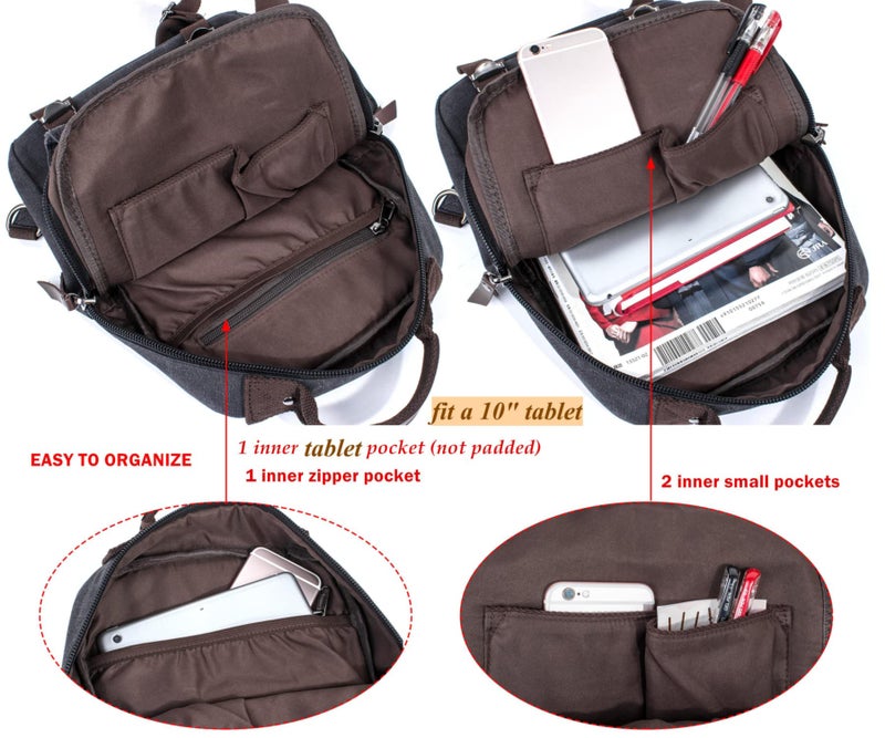 Leaper Retro Crossbody Bag Sling Bag Canvas Messenger Bag for Men Women Shoulder Bag Crossbody Handbags Satchel Dark Blue, M - Image 5