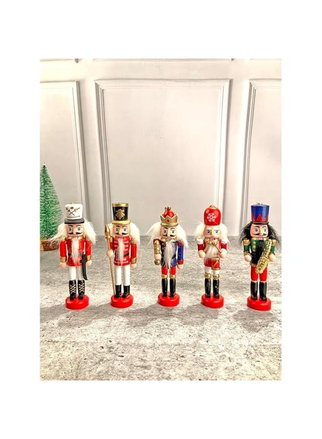 5 قطع - زينة شجرة عيد الميلاد الخشبية - Image 2