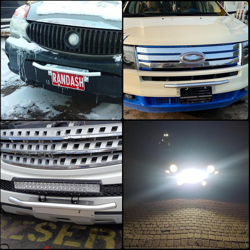 Jtron Universal License Plate Bumper Frame for Off Road Jeep LED Work Light Bar Mounting Bracket - Silver - Image 2