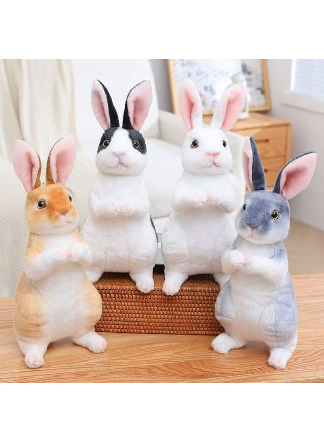 Simulation Animal Standing White Rabbit Lying Posture Rabbit Plush Toy Rabbit Desktop Ornaments Zodiac Rabbit Lying Posture Doll-Specifications:17#-Color:Brown Rabbit