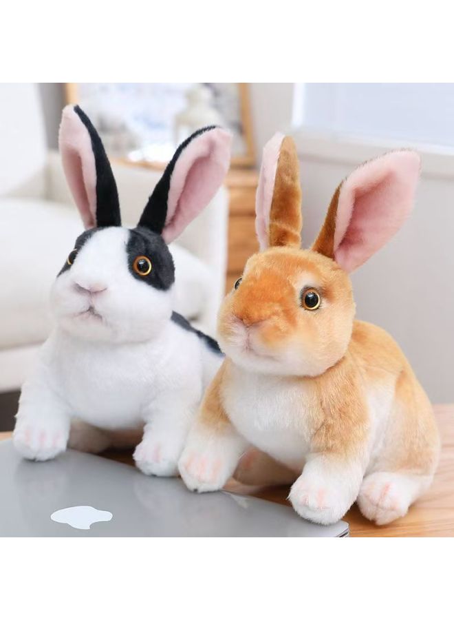 Simulation Animal Standing White Rabbit Lying Posture Rabbit Plush Toy Rabbit Desktop Ornaments Zodiac Rabbit Lying Posture Doll-Specifications:17#-Color:Brown Rabbit