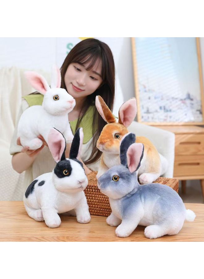 Simulation Animal Standing White Rabbit Lying Posture Rabbit Plush Toy Rabbit Desktop Ornaments Zodiac Rabbit Lying Posture Doll-Specifications:17#-Color:Brown Rabbit