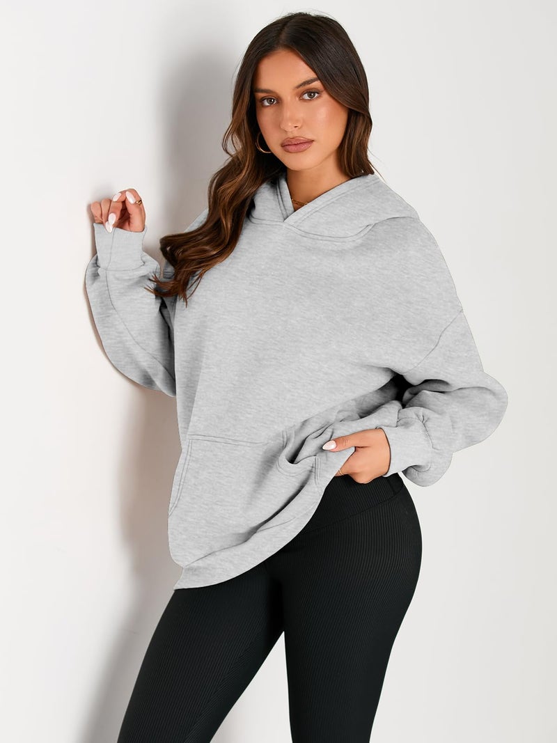 EFAN Womens Hoodies Oversized Sweatshirts Pullover Fleece Sweaters Long Sleeve Winter Fall Outfits Fashion Y2k Clothes Grey S - Image 2