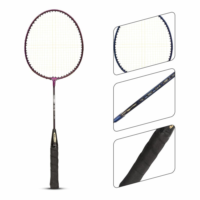 فيكتور أكس مجموعة مضارب تنس الريشة المصنوعة من الألومنيوم Vector X VXB-10 - مضارب خفيفة الوزن، مناسبة للمبتدئين، متينة مع كرات الريشة وغطاء واقٍ، مثالية للتدريب والمباريات - أزرق داكن - عنوان طويل مُحسّن لمحركات البحث - Image 2