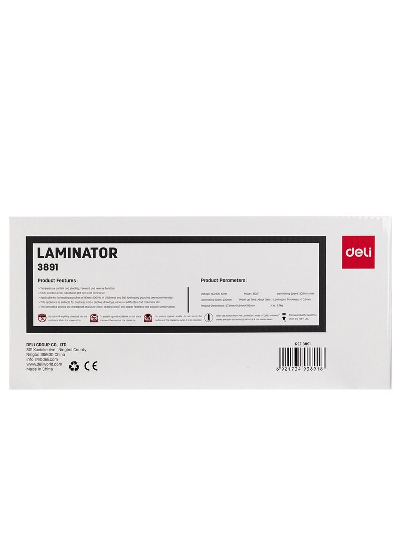 Deli Deli E3891 A4 Laminator, Laminating Machine, 300mm/min Laminate Speed,  Laminating Range(mic) 80-200, ABS  Material Cover.  - Image 5