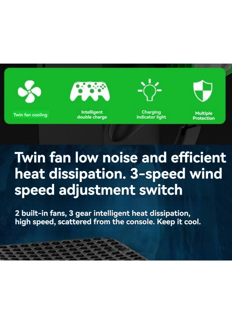 Game console multi-function cooling base smart charger earphone hanger card storage rack - Image 4