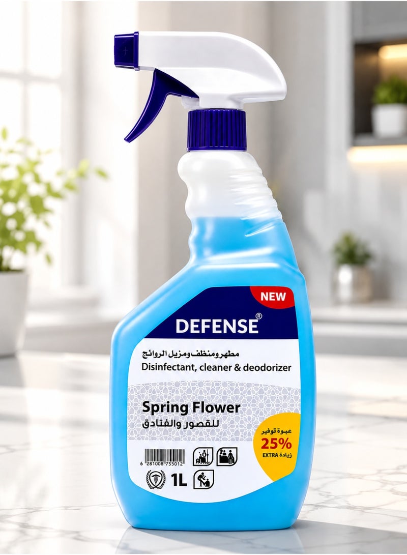DEFENSE Disinfectant, Cleaner & Deodorizer for Floors and Surfaces, Multi-Purpose Household Cleaner, 1L - Image 1