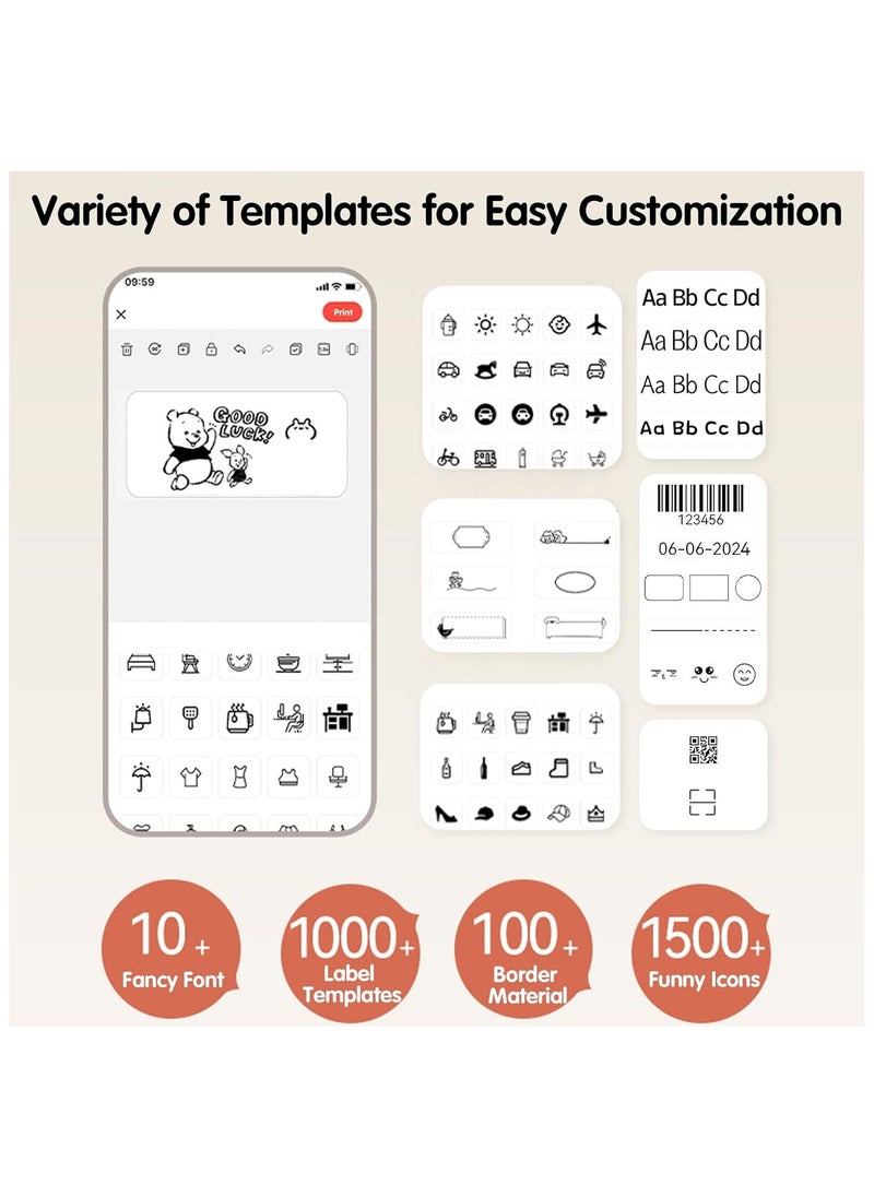 General - Mini Label Maker, Bluetooth Label Maker with Tape, Waterproof Labels with Multiple Templates, Label Maker for Organisational Offices Homeschools - Image 1