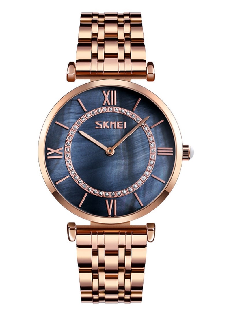 SKMEI Women’s Stainless Steel Dress Luxury Business Classic Fashion Analog Quartz Wrist Watch  - 9198 - Image 1