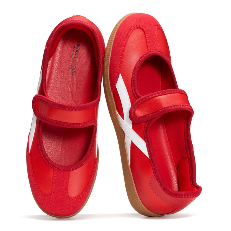 Project Cloud Comfortable Womens Shoes - Casual Trendy Mary Jane Shoes Women with Memory Foam - Lightweight & Non-Slip Fashion Sneakers for Women 2026 (Spring, RED,8.5M)