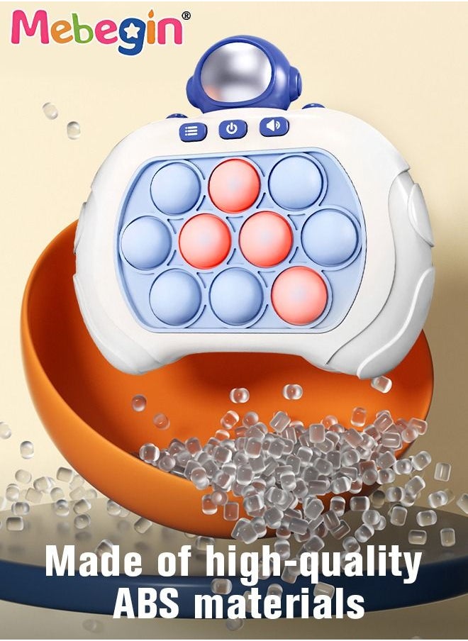Quick Push Bubble Game with 4 Fun Game Modes, Space Men Shape Push Pop Game, Mini-Handheld Fast Speed Push Game Console with Light and Sound, Fun Electronic Push It Pop Fidget Toys, Creative Antistress Toy for Kids and Adults, 3 AAA Batteries(Not Included)
