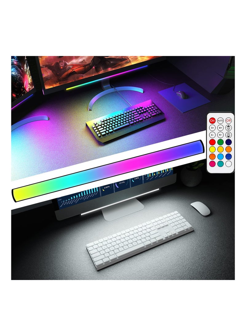 SYOSI Under Monitor Light Bar, RGB Screenbar Light Desk Lamp Computer, Dimmable LED with Dynamic Rainbow Effect, Gaming USB Powered, Remote Control Color Changing, Adjustable Brightness and Speed - Image 1