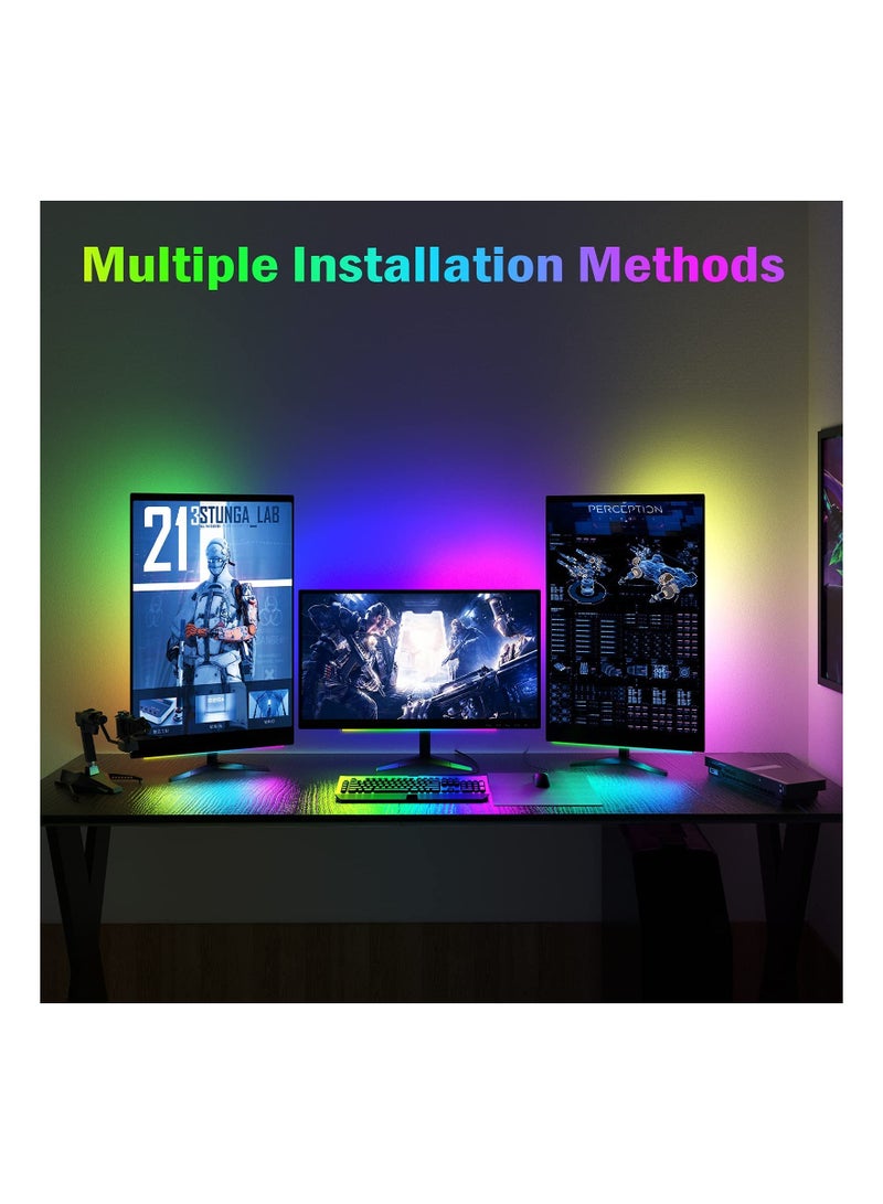 SYOSI Under Monitor Light Bar, RGB Screenbar Light Desk Lamp Computer, Dimmable LED with Dynamic Rainbow Effect, Gaming USB Powered, Remote Control Color Changing, Adjustable Brightness and Speed - Image 3