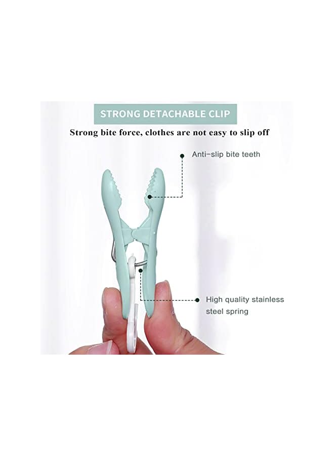 Zaboon Laundry Hanger Clothes Drying Rack With 32 Clips Baby Clothes Drying Rack For Drying SocksBrasTowelUnderwearHat(Green) - Image 4