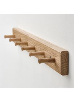 Zaboon Rack With 6 Knobs, Oak  - Image 2
