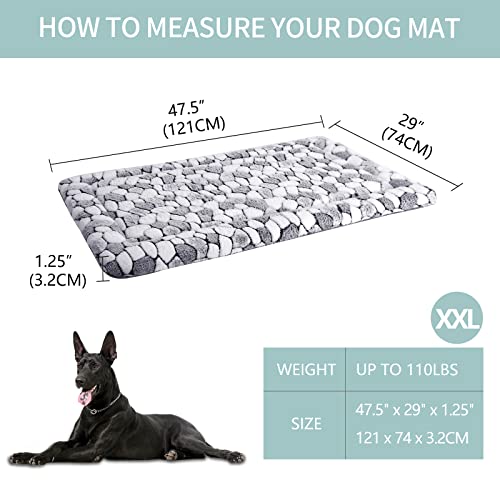 VANKEAN Dog Crate Pad Bed Mat Reversible Warm Cool Soft Pet Sleeping Mat Dog Bed for Crate Suitable for Small to XXLarge Dogs and Cats Machine Washable Crate Beds Grey Stone Pattern - Image 3