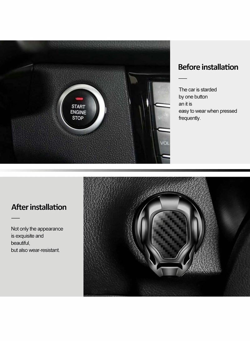 Car Push Start Button Cover, Engine Stop Protective Cover Decoration, Interior Modification Accessories to (Black) - Image 4
