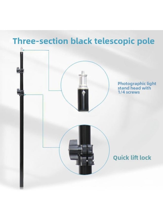 Generic - Photography Tripod Central Axle Elevated Pole Frame Lamp Frame Extension Pole Section Telescopic Tube Black Cross Tube For Photography-Body Color:47.5-71.8cm2 Sections Telescopic - Image 1