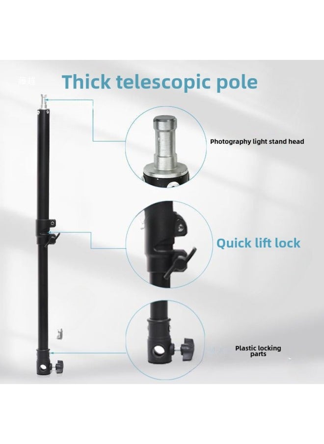 Generic - Photography Tripod Central Axle Elevated Pole Frame Lamp Frame Extension Pole Section Telescopic Tube Black Cross Tube For Photography-Body Color:47.5-71.8cm2 Sections Telescopic - Image 1
