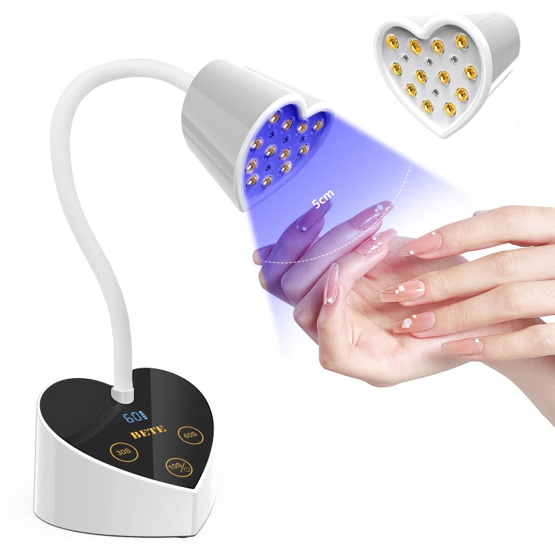 BETE مصباح أظافر UV ميني من BETE، مصباح جل للأظافر بتقنية الفلاش، مصباح UV LED بزاوية 360° قابل للطي مع مستشعر ذكي، مجفف أظافر محمول بدون سلك بقوة 30 واط قابل لإعادة الشحن مع 3 مؤقتات للاستخدام في الصالونات أو المنزل DIY - Image 1