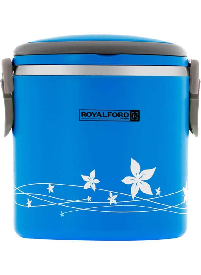 Royalford Stainless Steel Lunch Box 1.8L  Multicolor Stainless Steel Inner 2 In 1 Lunch Box Blue - Image 1
