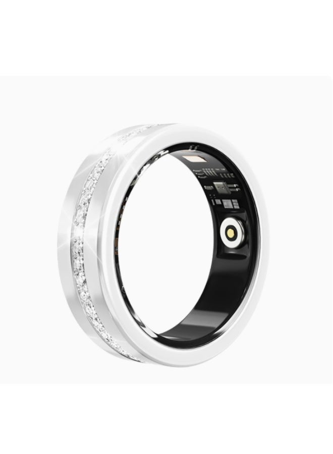 Stainless Steel Smart Ring with Sparkling Accents, Health & Fitness Tracking, 5ATM Waterproof, Rose Gold/Silver - Image 2