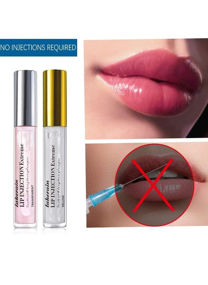 lakerain 2 Pcs Lip Injection Extreme Lip Plumper Enhancing Plump Effect For Softer Bigger Fuller Lips Clear Natural High Shine Finish Hydrating and Reduce Fine Lines Healthy Lip Plumping Enhancer  - Image 5
