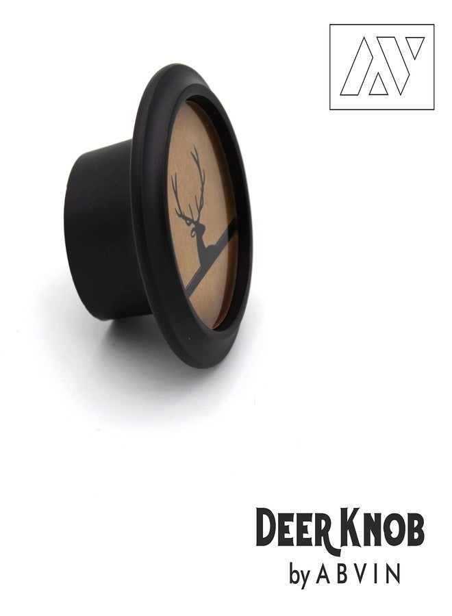 ABVIN Antique Black Deer Round Knobs Unique Cabinet Beautiful Drawer Decorative Dresser Drawer Knobs and Pulls - 1 pcs - Image 3